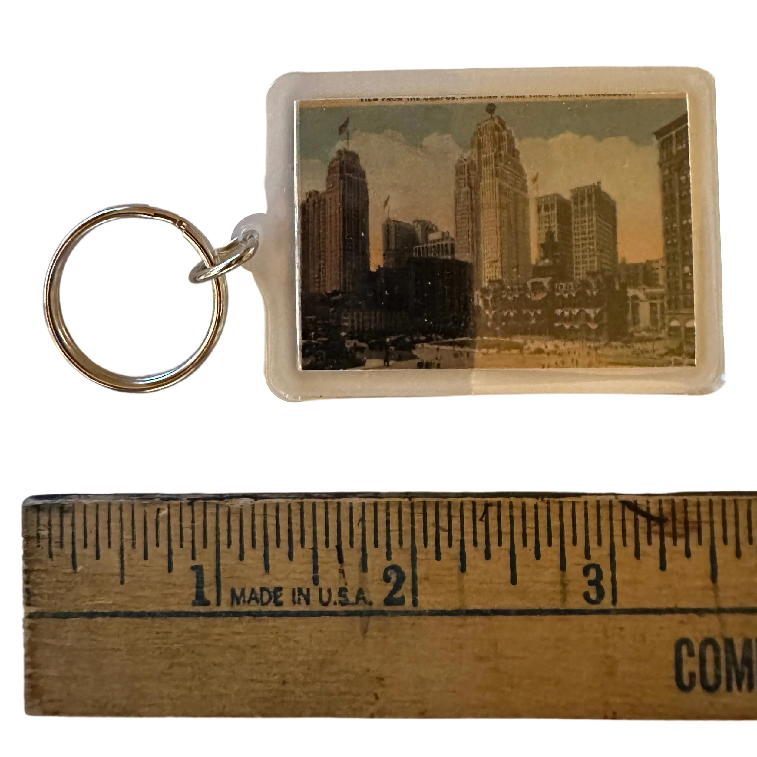 Detroit Skyline/Greetings From Detroit Keychain — Detroit History
